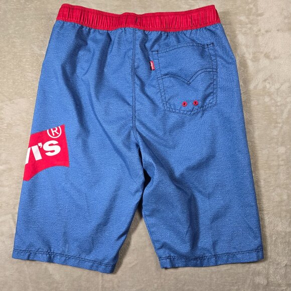 Levi’s Swim Trunks Youth XL Blue Red Logo Board Shorts 13–15 Yrs Lined - Picture 9 of 12